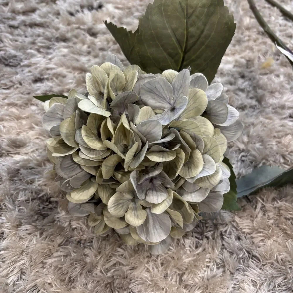 24pc Faux Floral Stem Lot Hydrangea Sunflower Eucalyptus Neutral Decor Bloom